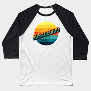 1 Thessalonians 5:18 Grateful Spanish Christian Saying 3D Text Vintage Sunset Baseball T-Shirt